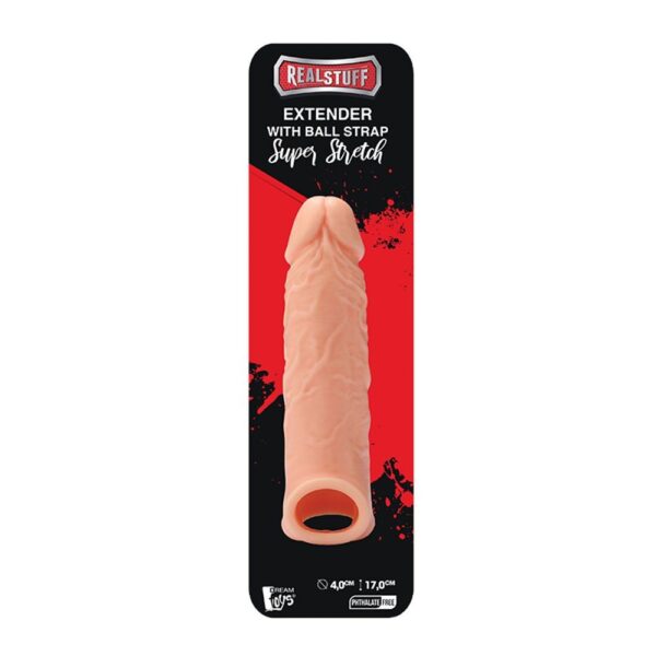 21690 REALSTUFF EXTENDER WITH BALL STRAP 6.5” PROLUNGA FALLICA PER IL PENE IN SILICONE COLOR CARNE 16,5 CM