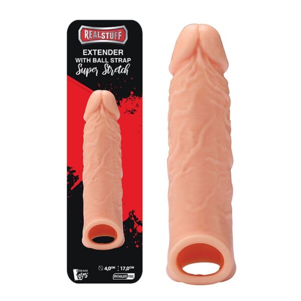 21690 REALSTUFF EXTENDER WITH BALL STRAP 6.5” PROLUNGA FALLICA PER IL PENE IN SILICONE COLOR CARNE 16,5 CM