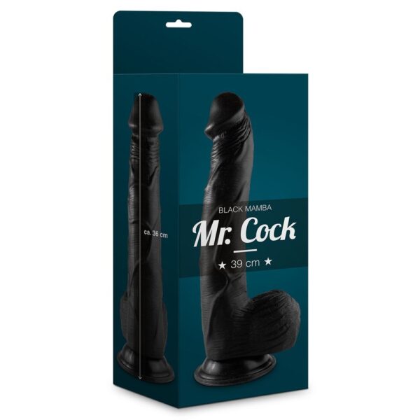 55078878 MR. COCK BLACK MAMBA 39 CM BLACK FALLO REALISTICO GIGANTE NERO