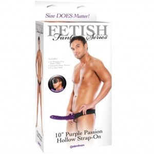 PD394812 10" PURPLE PASSION HOLLOW STRAP-ON