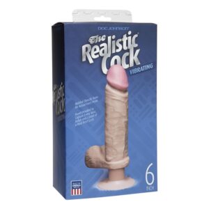 APUS02005 DOC JOHNSON THE REALISTIC COCK 6" FALLO REALISTICO VIBRANTE BIANCO