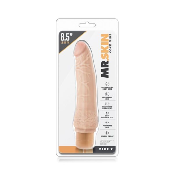 330469 MR. SKIN COCK VIBE 7 FALLO VIBRANTE IN PVC LUNGHEZZA CM 18.5