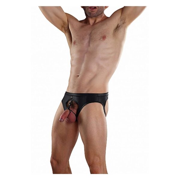 371004BK DOUBLE RING JOCK - BLACK MUTANDINA UOMO CON CINTURINO A DOPPIO ANELLO DI GOMMA