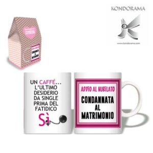 3397-1 ESPRESSO MUG NUBILATO PARTY TAZZINA PER CAFFE' CON SCATOLA REGALO