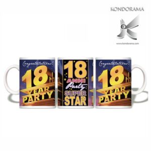 2017-13 TAZZA COMPLEANNO 18 ANNI EIGHTEEN YEAR PARTY