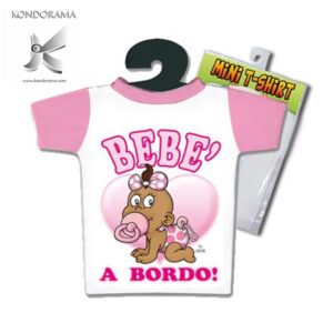 4885-31 MINI T-SHIRT ROSA BIMBA BEBÈ A BORDO