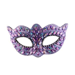 01260-4 MASCHERA LILLA IN PLASTICA C/GEMME E STRASS