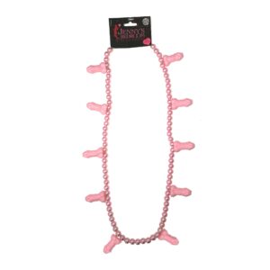 SEX20026 COLLANA ADDIO AL NUBILATO CON PERLE E PISELLI COLORE ROSA GADGET PER ADULTI SCHERZO TRAVESTIMENTO