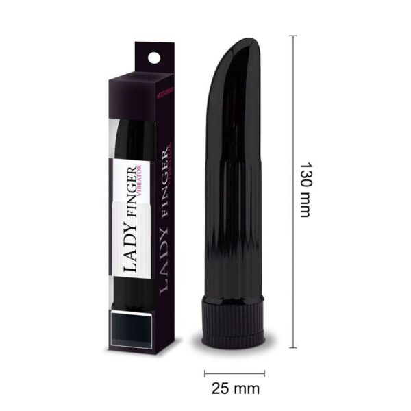 LADY FINGER BLACK CA.13 CM X 2,5 VIBRATORE ANALE VAGINALE CLASSICO NERO 13 CM