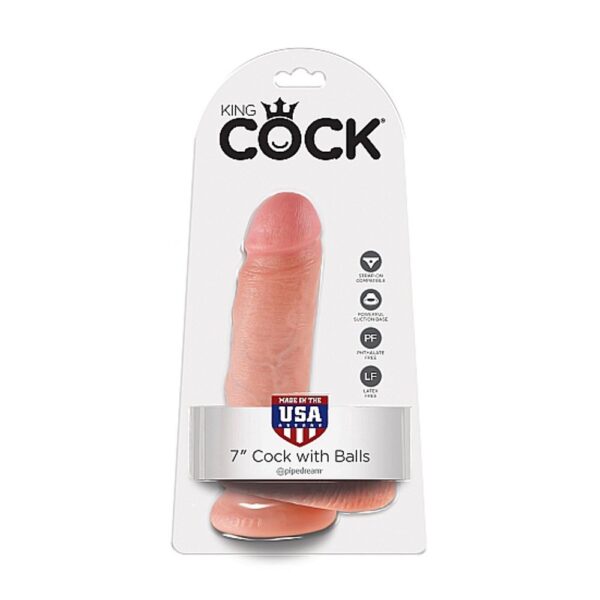 PD5506-21 PIPEDREAM - KING COCK 7 INCH COCK - WITH BALLS – SKIN