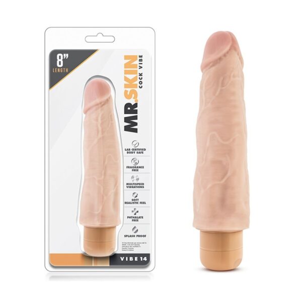 330476 MR. SKIN COCK VIBE 14 FALLO VIBRANTE IN PVC LUNGHEZZA CM 17.5