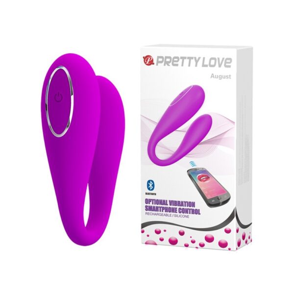 6066 PRETTY LOVE AUGUST VIBRATORE DI DESIGN IN SILICONE FUXIA RICARICABLE USB CON APP SMARTPHONE CONTROL