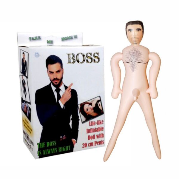 BOSS LOVE DOLL BAMBOLO GONFIABILE MASCHIO UOMO BIANCO CAPO LEADER SUPERDOTATO 20 CM