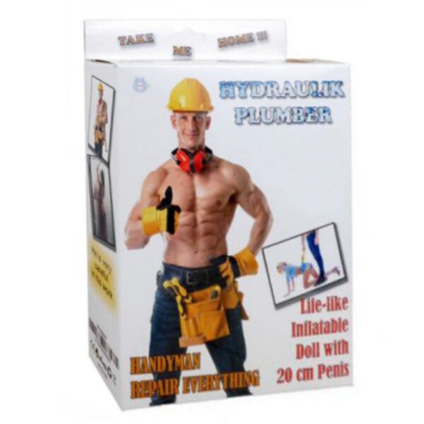 PLUMBER LOVE DOLL BAMBOLO GONFIABILE UOMO BIANCO IDRAULICO SUPERDOTATO 20 CM