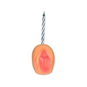 PORTACANDELA PUSSY VAGINA CON CANDELINA AUGURI DI BUON COMPLEANNO HAPPY BIRTHDAY