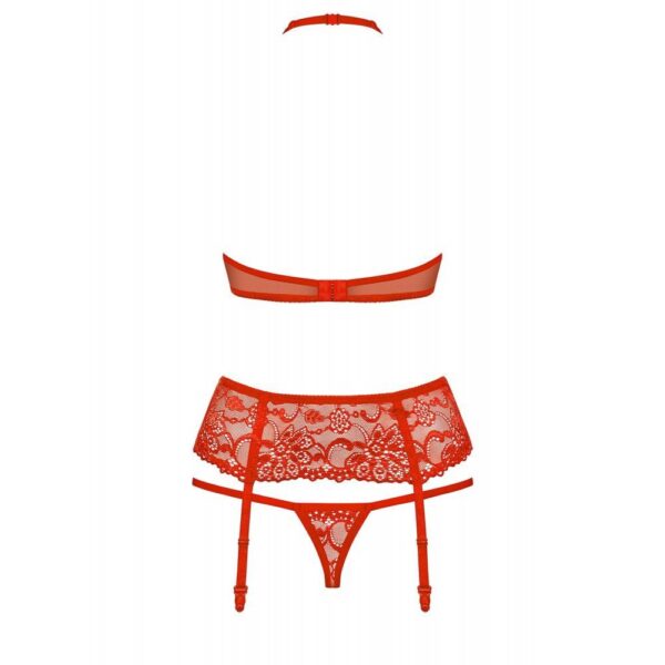 OBSESSIVE THREE-PCS SET RED S/M 838-SEG-3 SET ROSSO LINGERIE SEXY