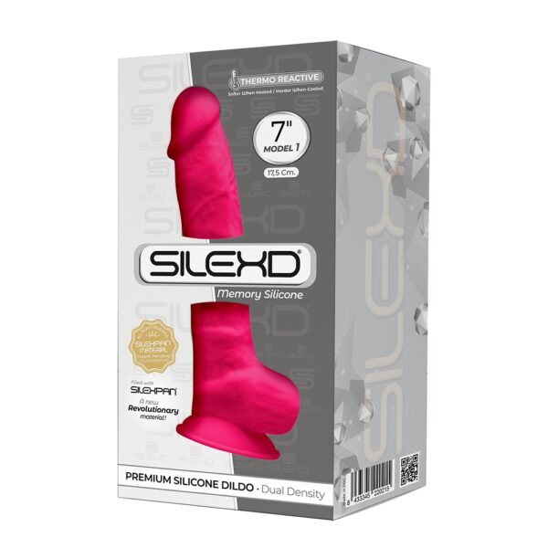 SilexD MODEL 1 - 7" PINK 220215 FALLO REALISTICO PENE ARTIFICIALE IN SILICONE MEMORY TERMOREATTIVO CM 18