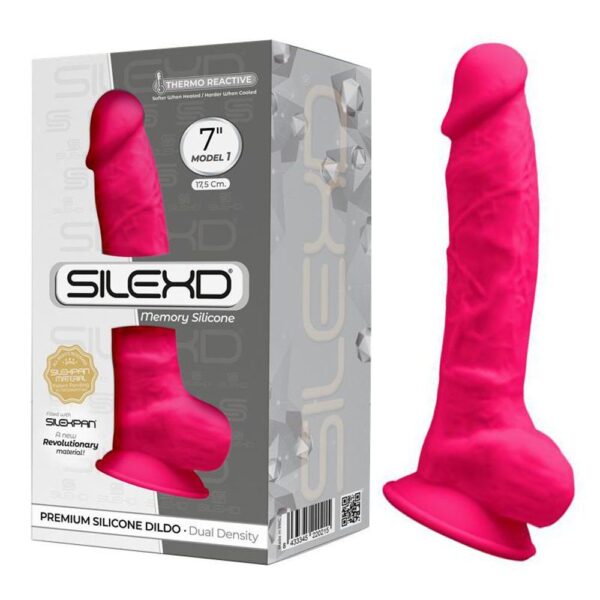 SilexD MODEL 1 - 7" PINK 220215 FALLO REALISTICO PENE ARTIFICIALE IN SILICONE MEMORY TERMOREATTIVO CM 18