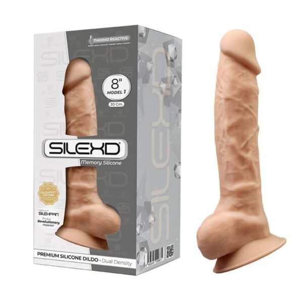 SilexD MODEL 1 - 8" FLESH 220871 FALLO REALISTICO PENE ARTIFICIALE IN SILICONE MEMORY TERMOREATTIVO CM 21 CM