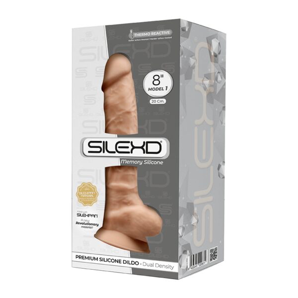 SilexD MODEL 1 - 8" FLESH 220871 FALLO REALISTICO PENE ARTIFICIALE IN SILICONE MEMORY TERMOREATTIVO CM 21 CM