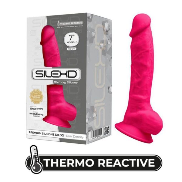 SilexD MODEL 1 - 7" PINK 220215 FALLO REALISTICO PENE ARTIFICIALE IN SILICONE MEMORY TERMOREATTIVO CM 18