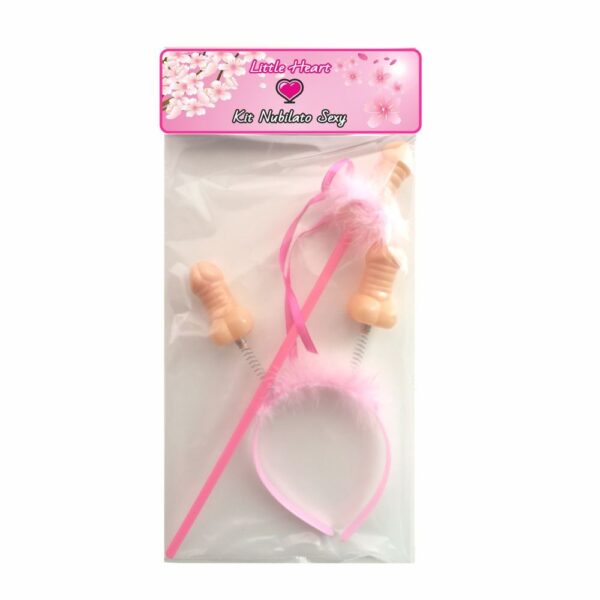 NUB16713 CERCHIETTO E BACCHETTA ADDIO AL NUBILATO GADGET PER ADULTI SEXY PARTY SPOSA MATRIMONIO NOZZE PRIMA NOTTE