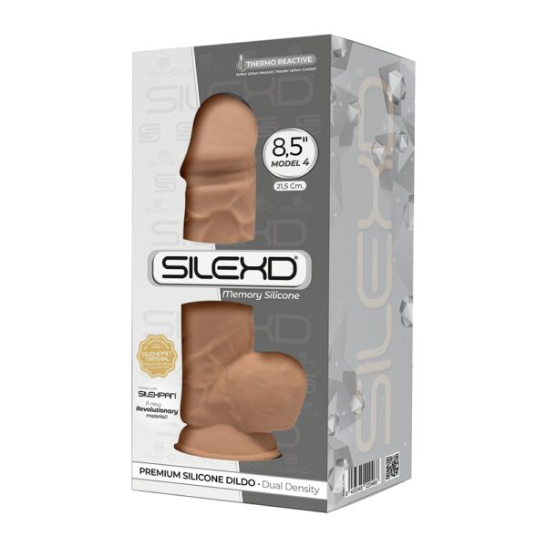 SILEXD MODEL 4 - 8,5" CARAMEL 220465 FALLO REALISTICO PENE ARTIFICIALE IN SILICONE MEMORY TERMOREATTIVO CM 22