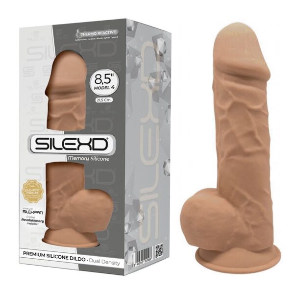 SILEXD MODEL 4 - 8,5" CARAMEL 220465 FALLO REALISTICO PENE ARTIFICIALE IN SILICONE MEMORY TERMOREATTIVO CM 22