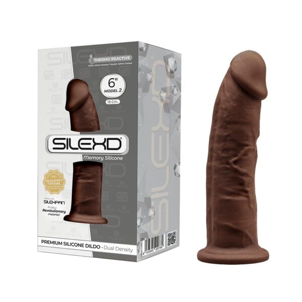 SILEXD MODEL 2 – 6" BROWN 220782 FALLO REALISTICO NON VIBRANTE IN SILICONE TERMO REATTIVO 15 CM