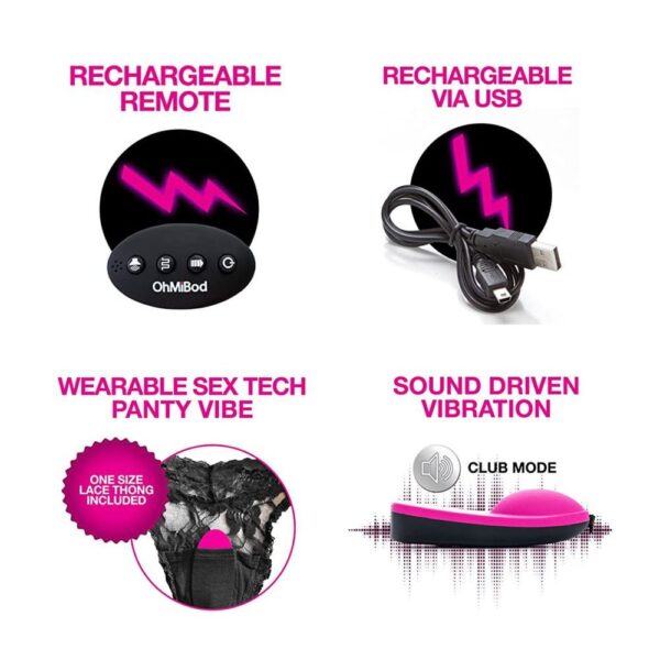 MUTANDINA OHMIBOD CLUB VIBE 3.0H CON STIMOLATORE WIRELESS