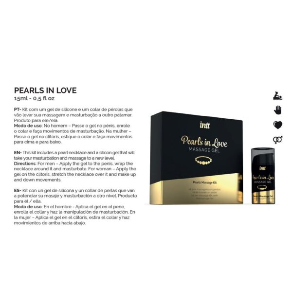 INTT PEARLS IN LOVE SET MASSAGE GEL DA MASSAGGIO E COLLANA DI PERLE 15 ML