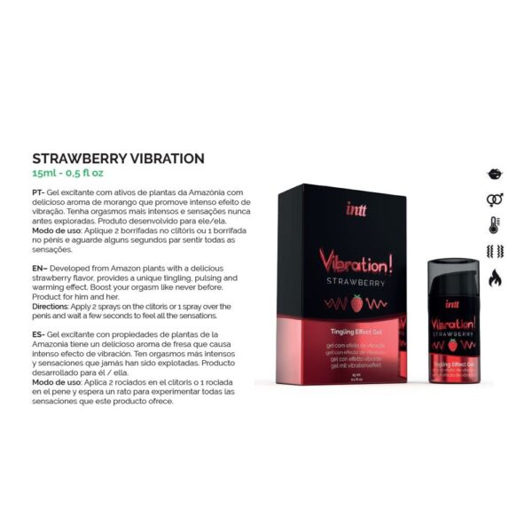 INTT VIBRATION STRAWBERRY VIBRATORE LIQUIDO AROMA FRAGOLA GEL 15 ML